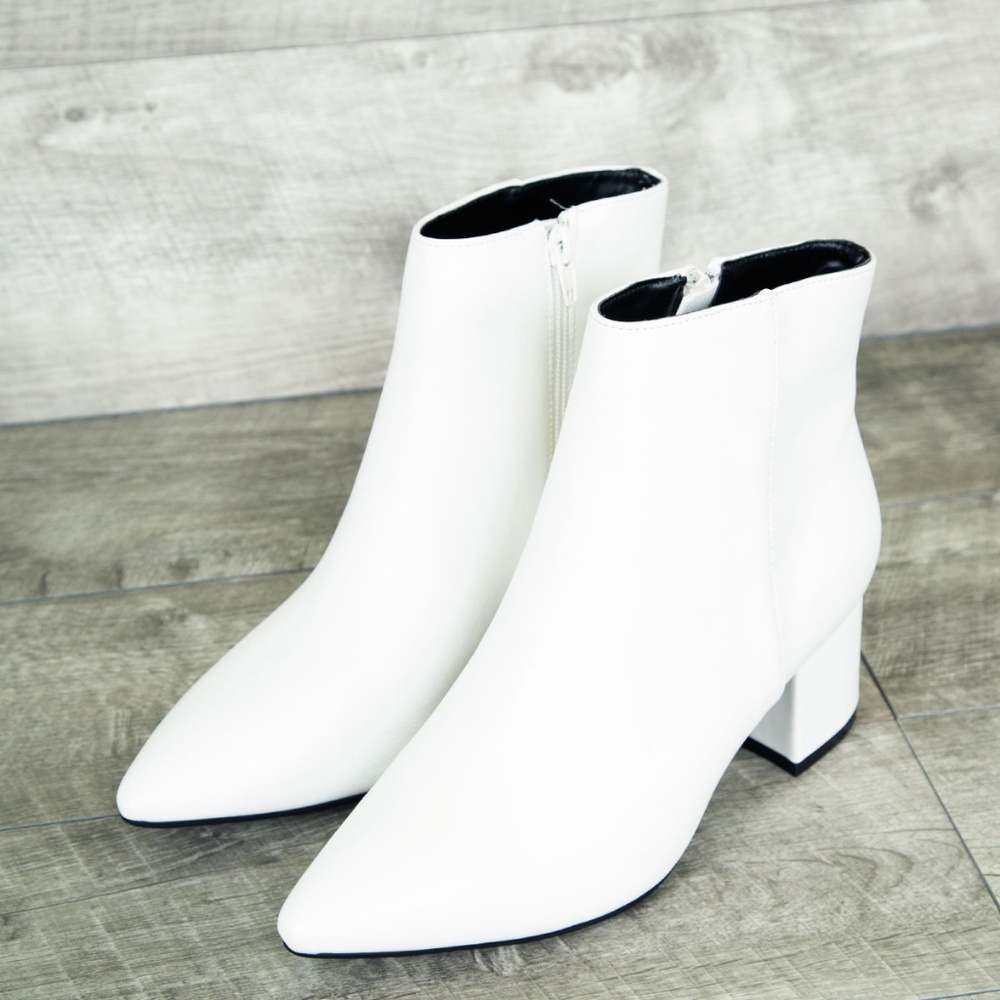 Newpointed Toe Booties Ankle Boot Block Low Heel - image 2